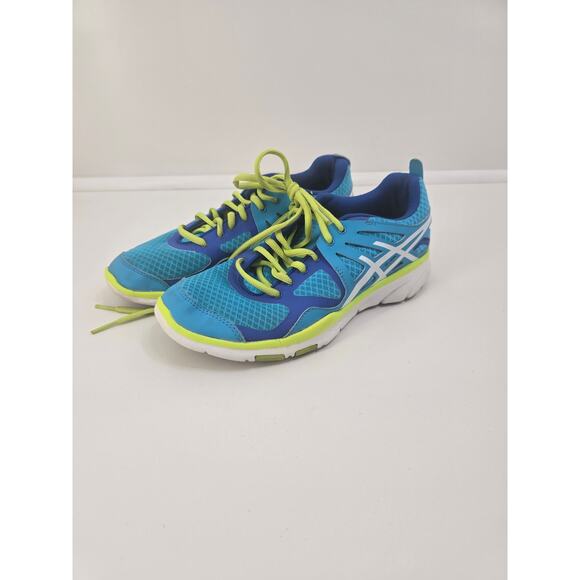ASICS Sustain Athletic Running Shoe Size 7.5 Womens Turquoise Blue Lime Sneakers - Picture 1 of 10